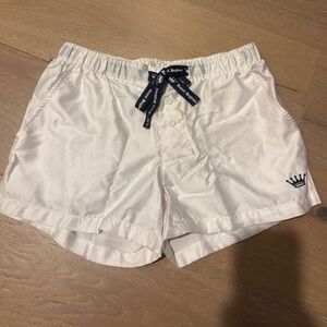 Royal Highnies Lounge Sleep Short Pima Cotton Pockets Elastic Waist Womens White